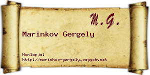 Marinkov Gergely névjegykártya